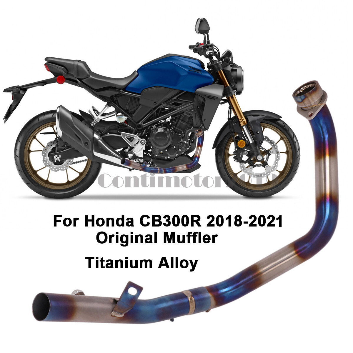 Titanium Exhaust System Header For Honda CB300R 2018-2021 Original Muffler Blue
