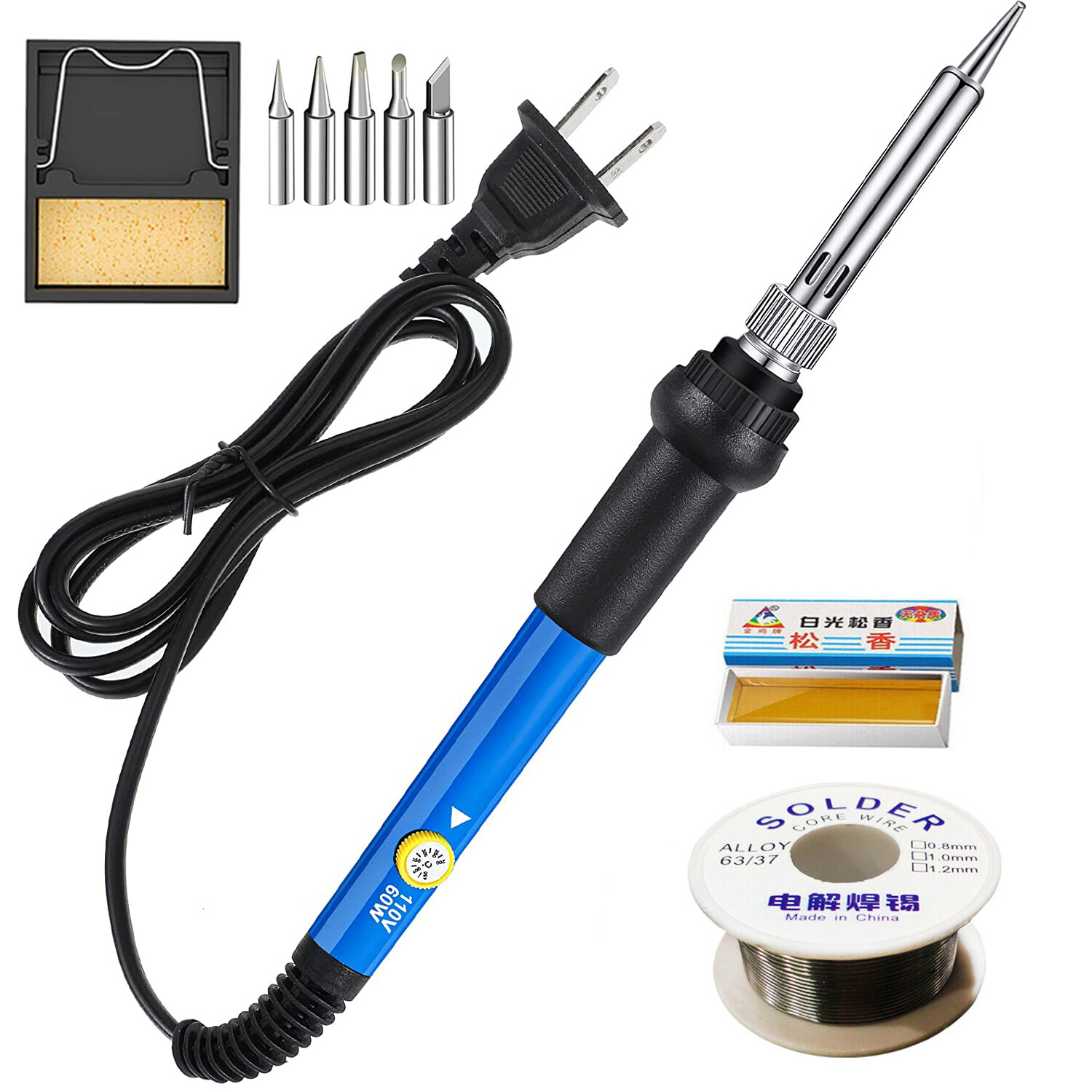 Soldering Iron Kit Electric 60W Adjustable Temperature Solder Gun Welding Tools