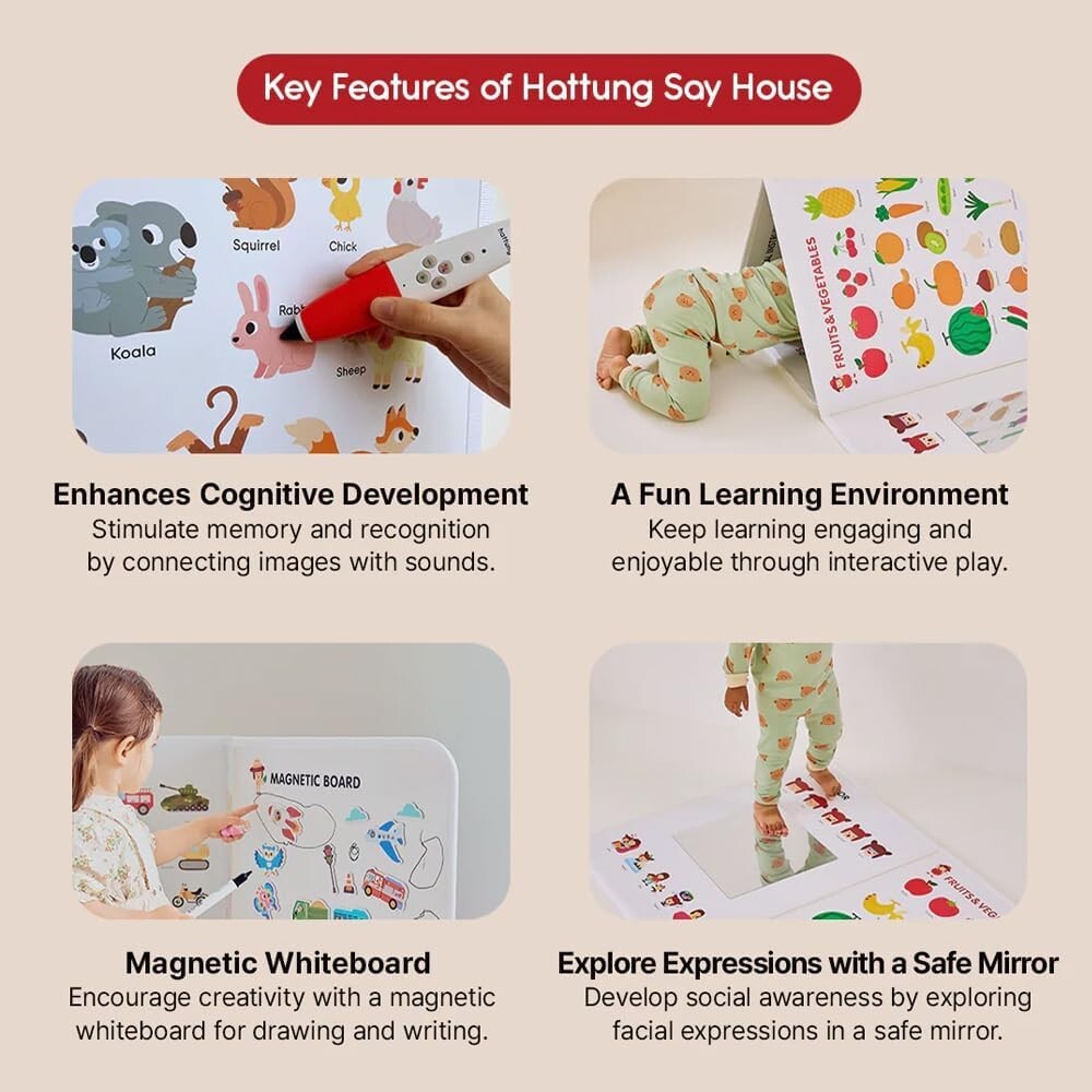 Livevie Interactive Learning Board with Talking Pen Learn Fruits, Numbers & More