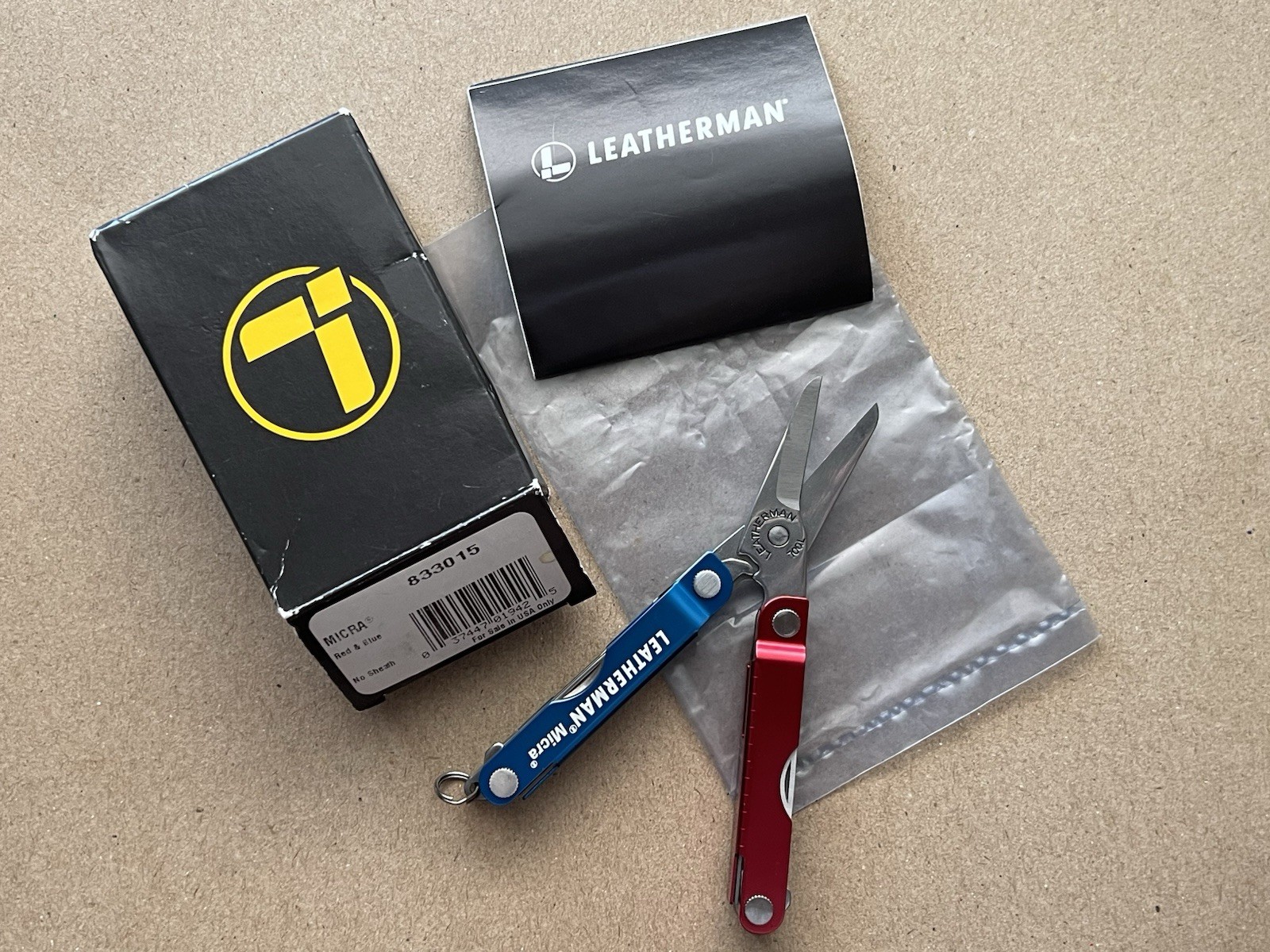 LEATHERMAN Micra - Red & Blue, Mint in Box, Rare.
