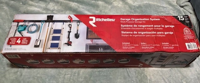Richelieu 15 Piece Garage Organization System 4 Rails 11 Hooks