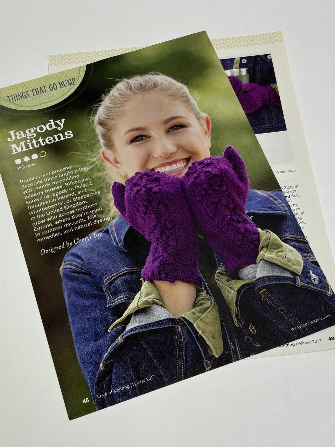 Jagody Mittens Knitting Pattern Magazine Pages