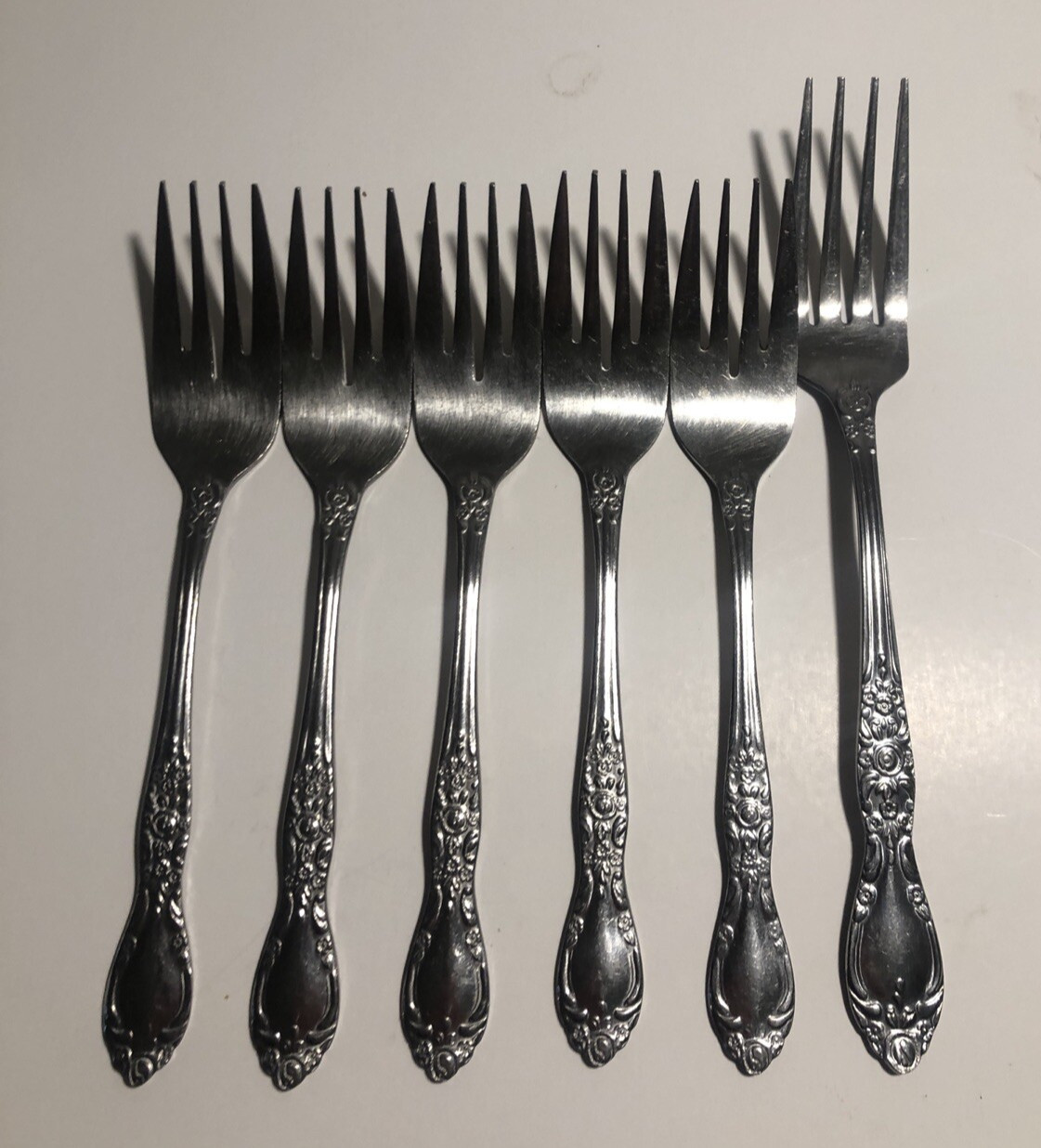Sango Flatware Modern Forks SNF4 by Sango Stainless Dinner Salad Lot 6
