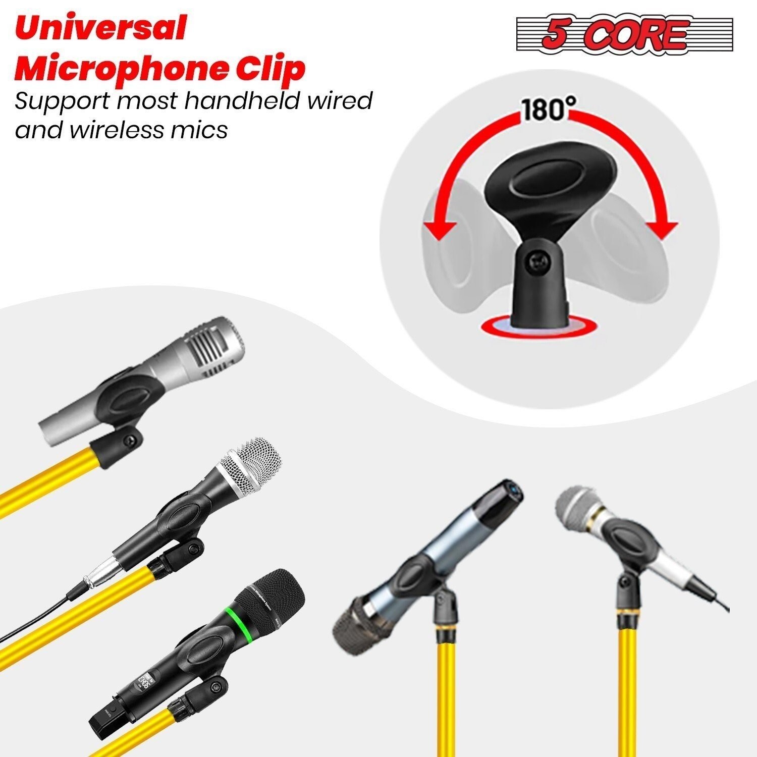 5Core Tripod Mic Stand 4Pcs Adjustable Holder Floor Microphone Boom Arm