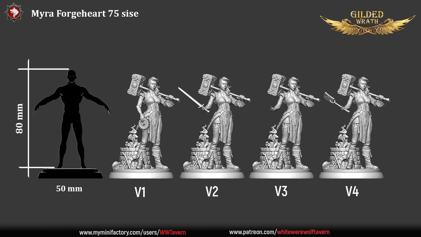 Myra Forgeheart - Resin Tabletop Miniature