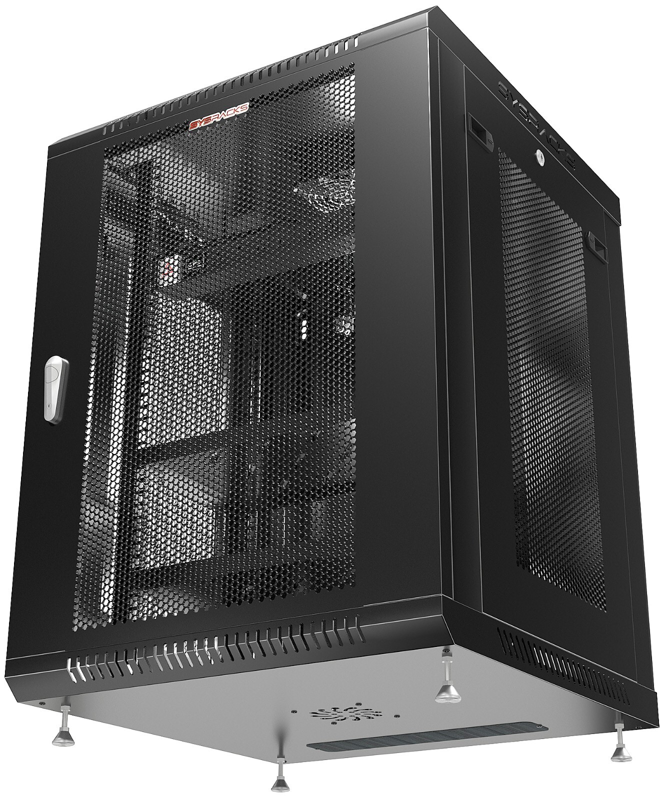 15U Wall Mount Server Rack Locking Network Cabinet Data IT Enclosure VENTED Door
