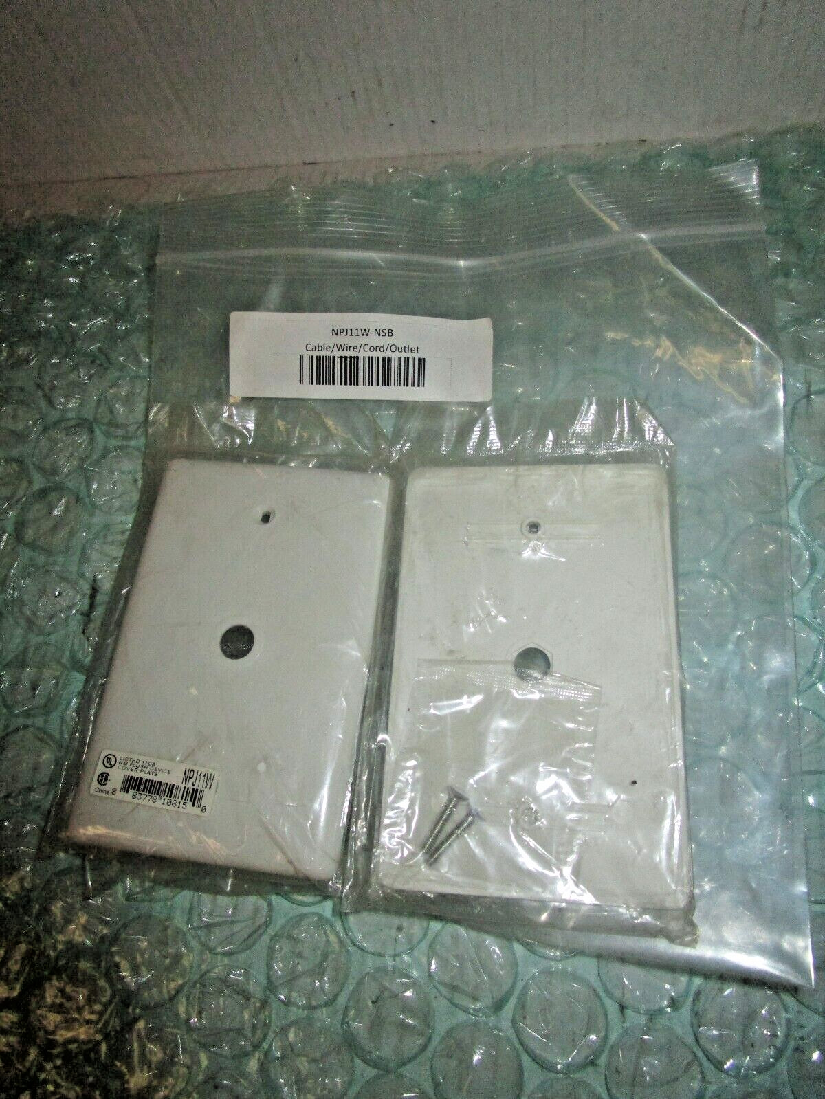 NEW LOT OF 2 EATON WHITE NPJ11W COVER PLATE (OLD STOCK)