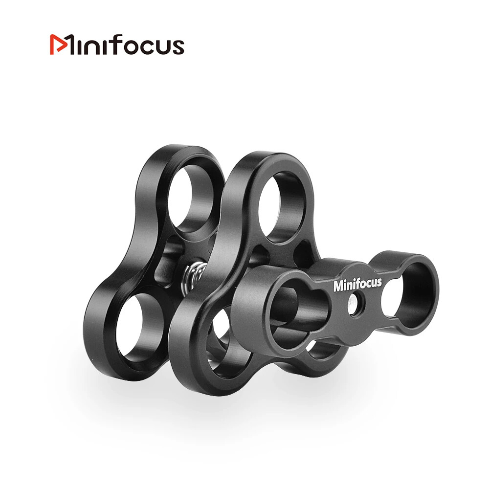 1'' Aluminum Triple Holes Ball Clamp Mount for Underwater Diving Light Arms Tray