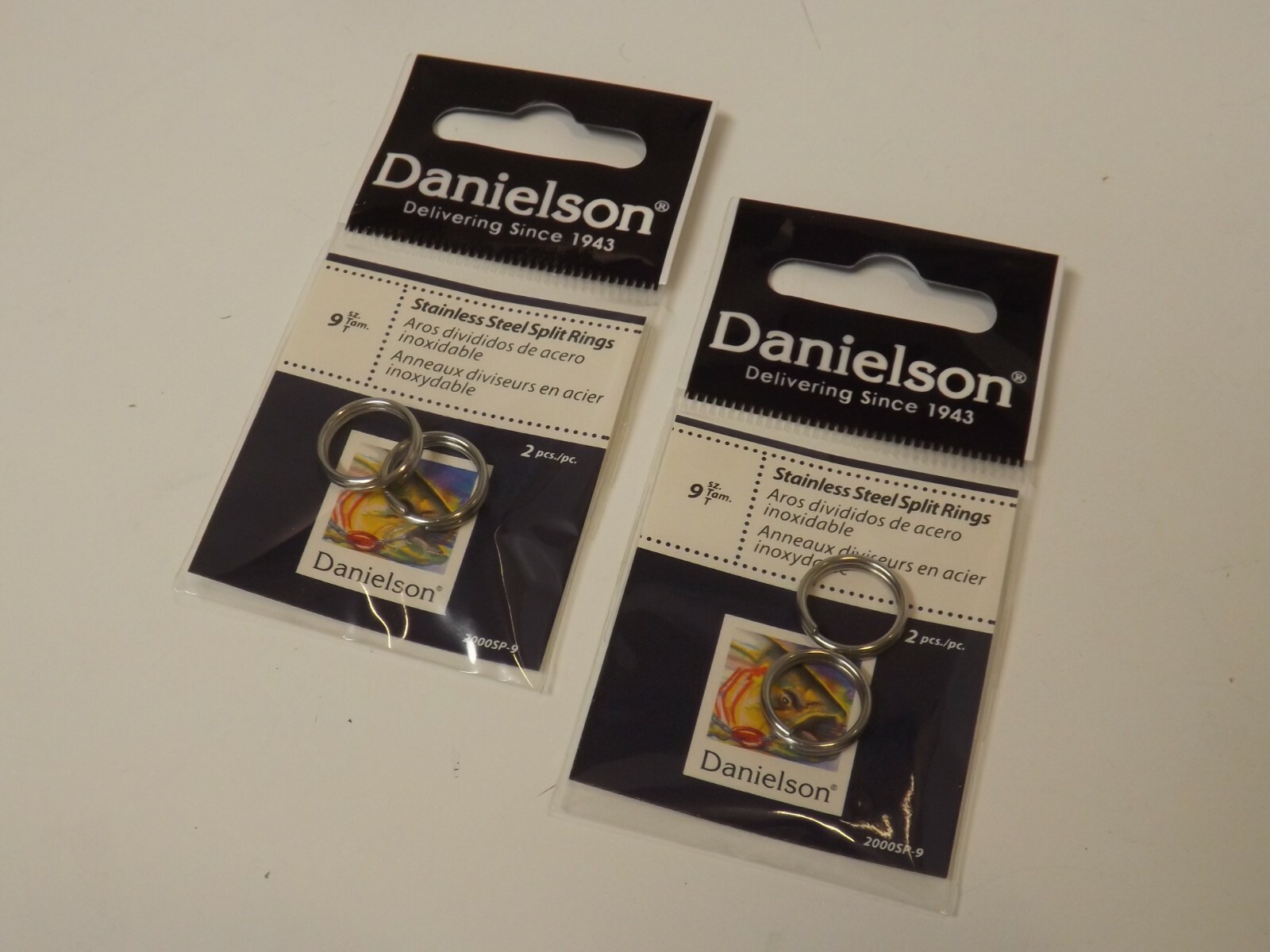 DANIELSON 2000SP-9 Stainless Split Rings Size - 9 2 packs of 2 ea