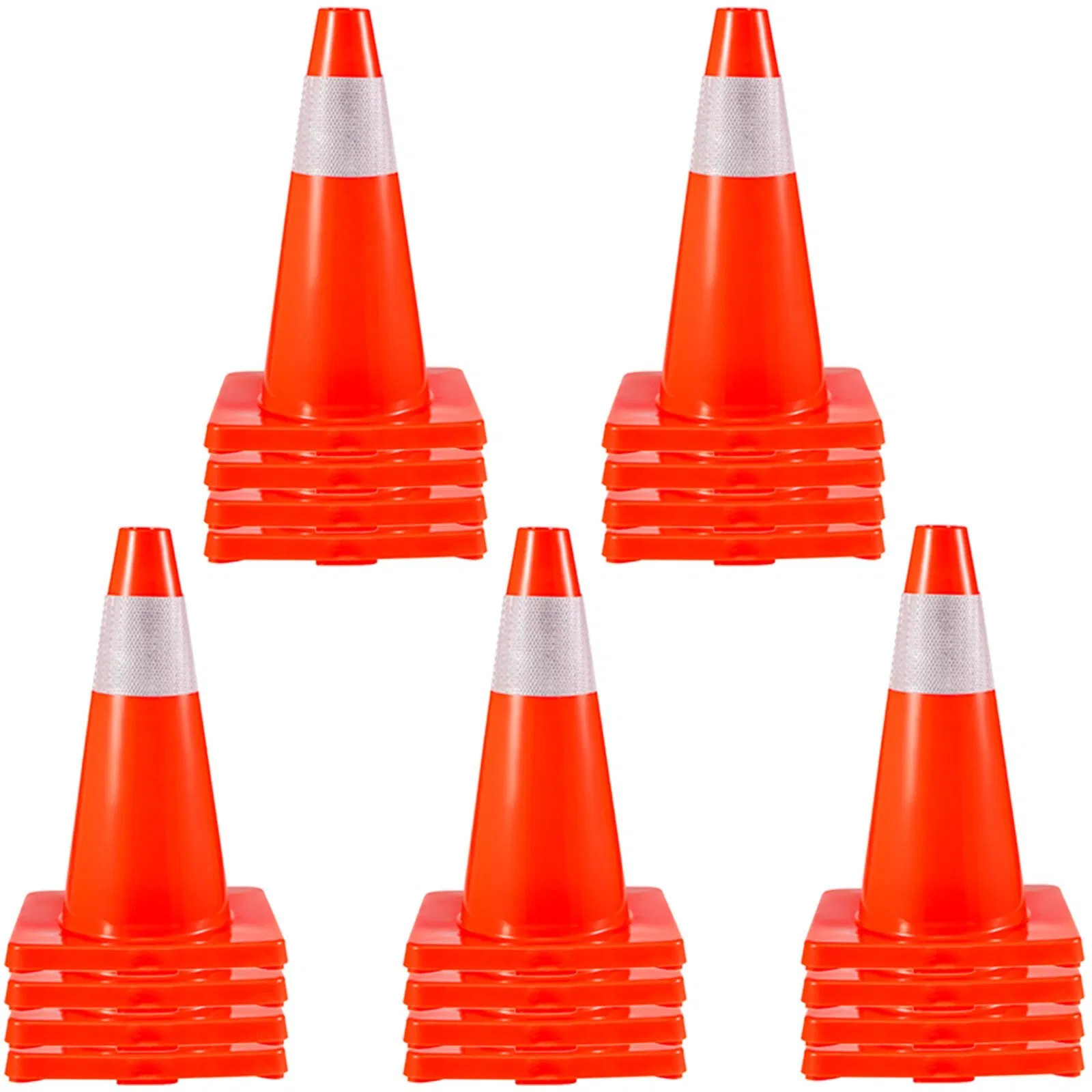 20Pack 18" Traffic Cones, Safety Road Parking Cones PVC Base, Orange Traffic C