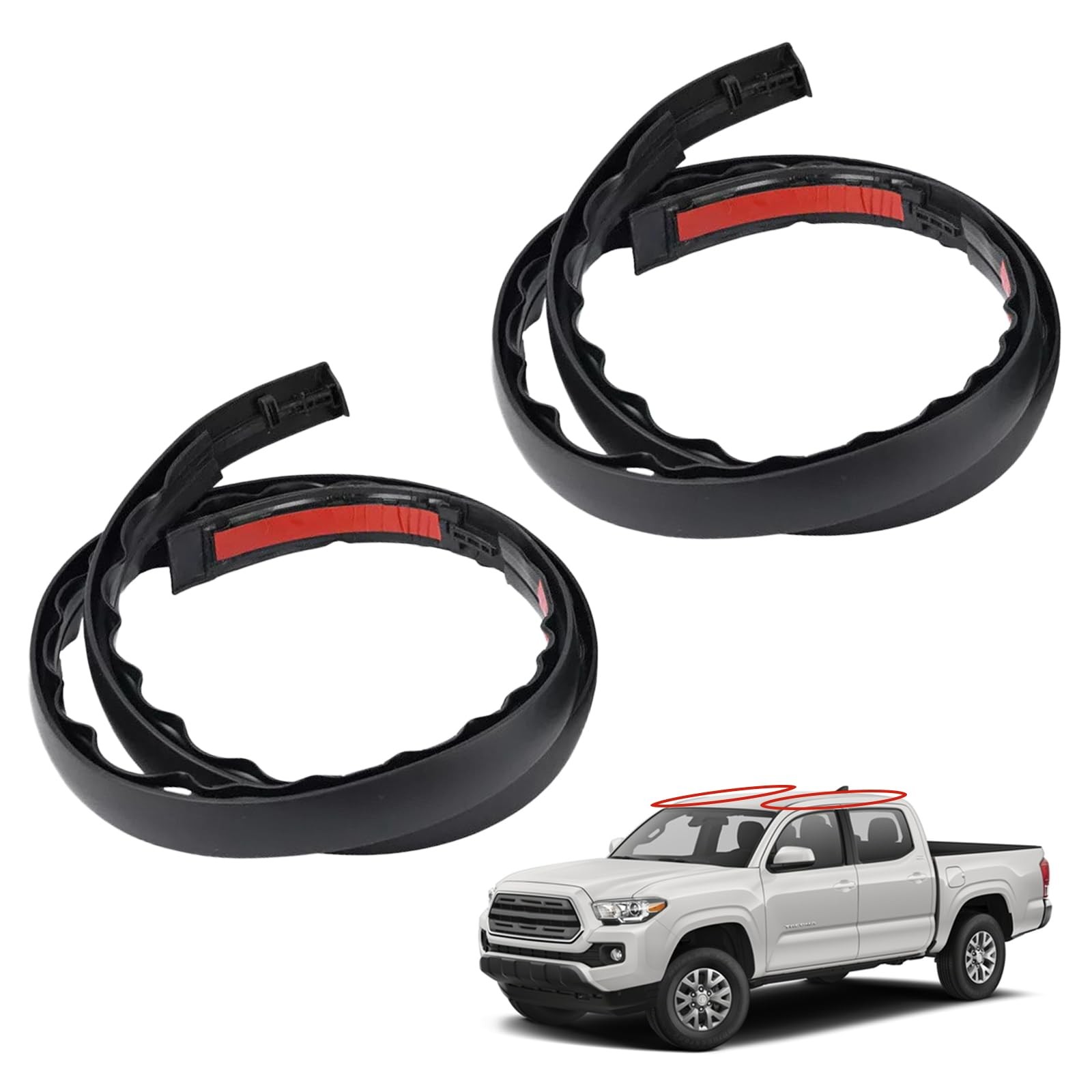 2PCS Roof Drip Molding Right & Left Weatherstrips Compatible with Toyota Tacoma
