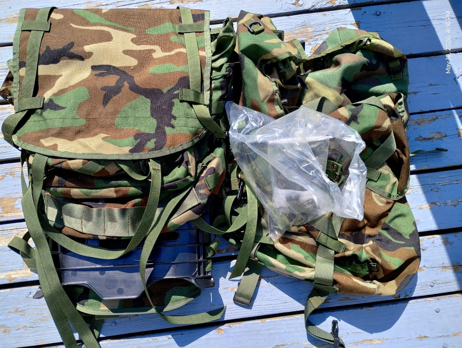 USGI M81 Woodland Camo Molle II Complete Rucksack With Accessories, Excellent