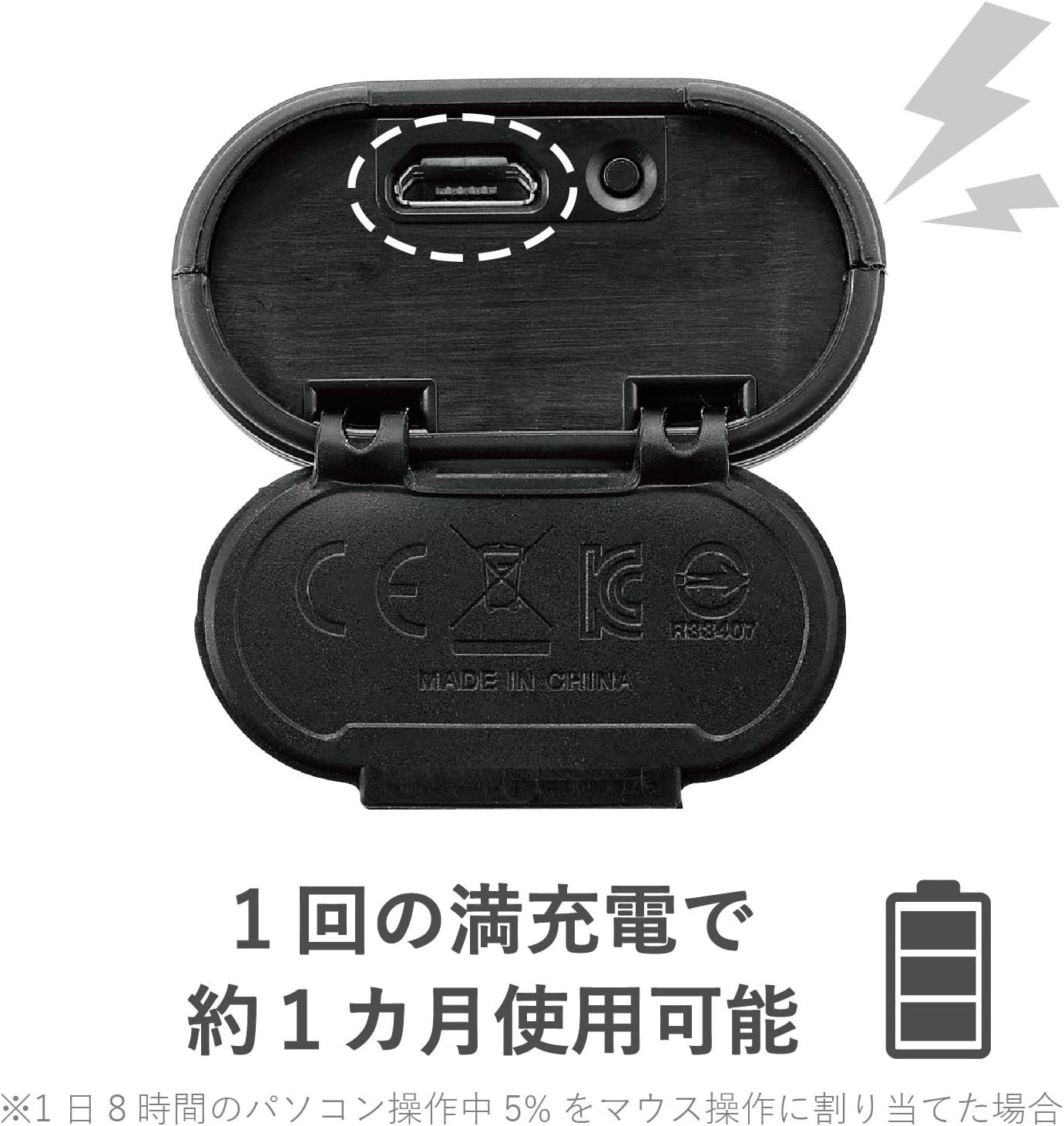 ELECOM Bluetooth Mouse (iOS Compatible), Small, Compact, 3-Button, Quiet, 9