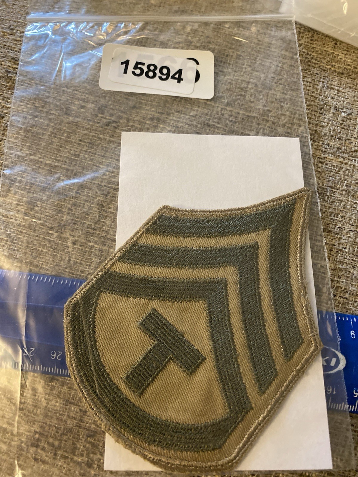 WWII US Army Technical Third Grade T/3 Enlisted Patch Tan