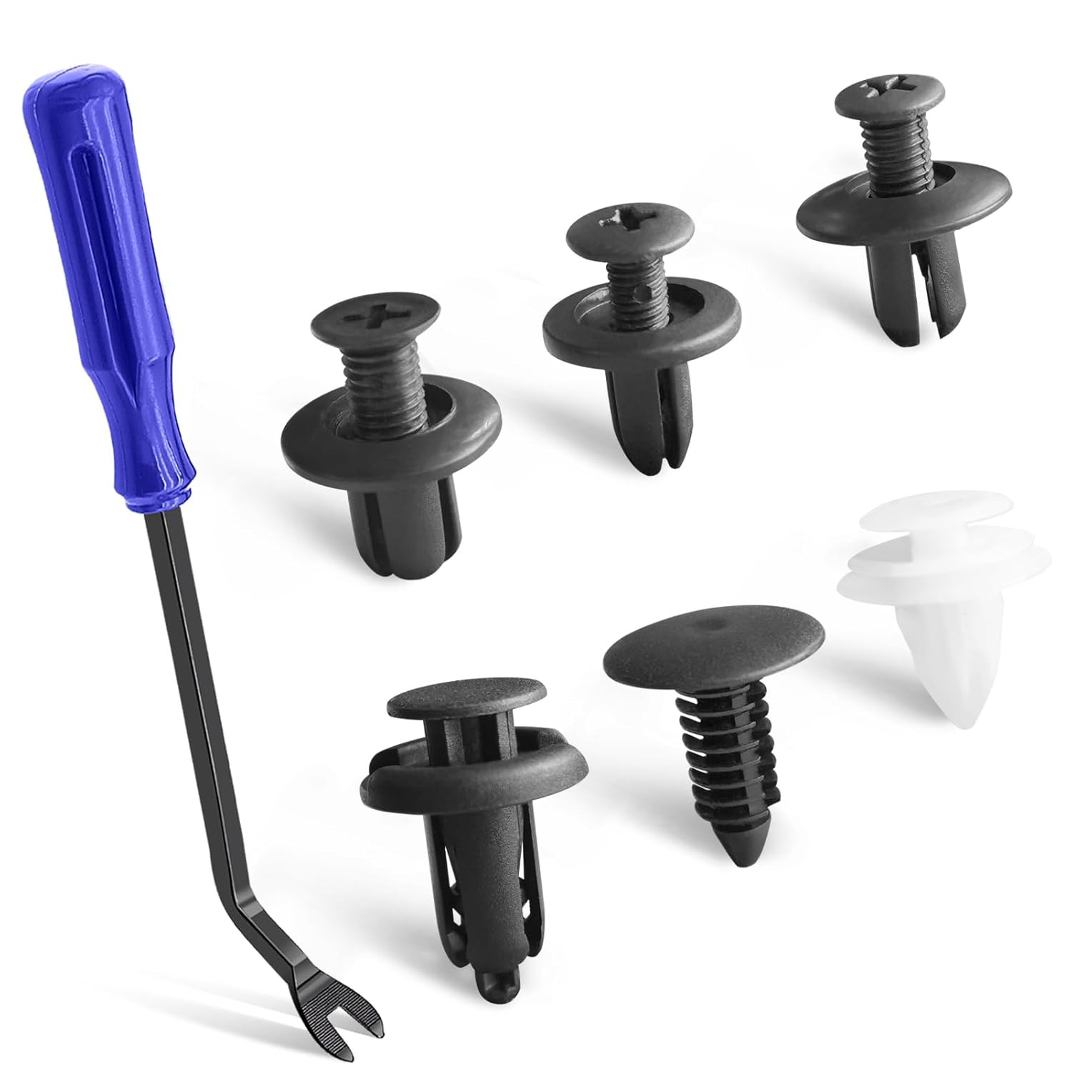 Tornillos De Plasticos Para Carros Autos Clips Remaches Plásticos120 Set Negro y