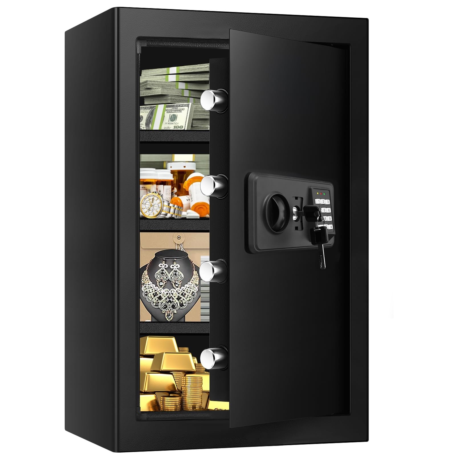 6.0 Cub Large Fireproof Safe Box for Home Use, Digital Cub, Black