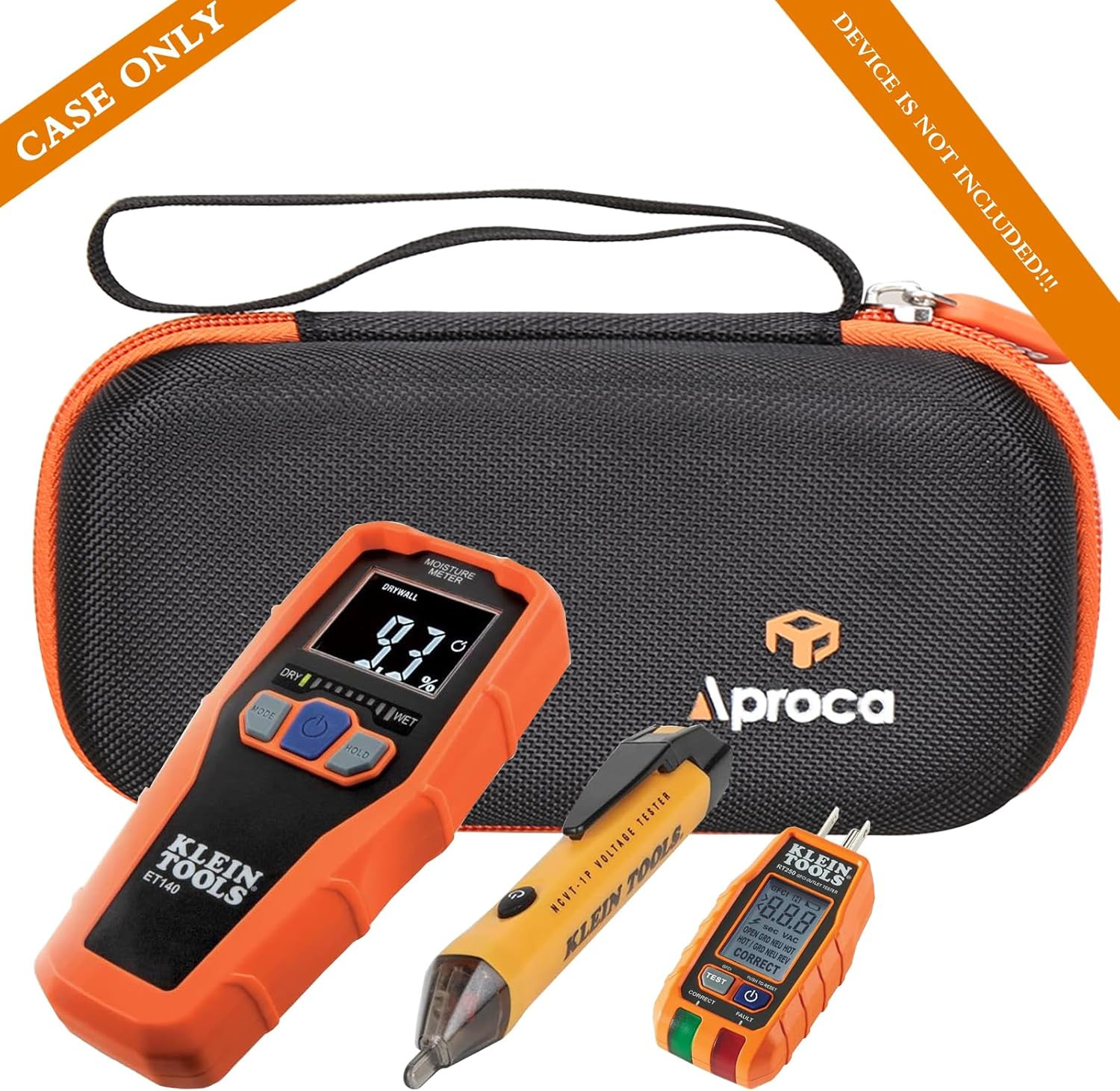 Hard Storage Travel Case for Klein Tools ET140 Pinless Moisture Meter