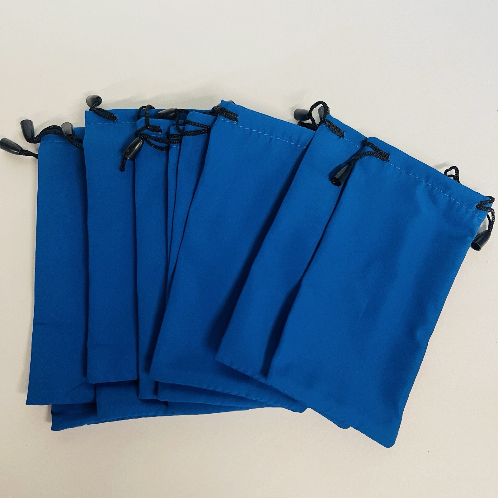 10-Pack Royal BLUE Drawstring Sunglasses Pouch – Flat Stiff Cloth Storage Bags