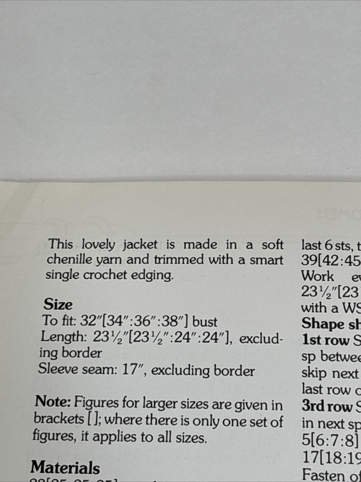 Basic Jacket Women's Crochet Pattern Card Marshall Cavendish