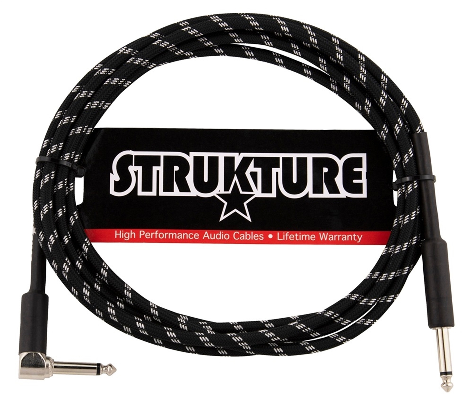 Strukture Instrument Cable 10ft. Right Angle (Black/Silver)