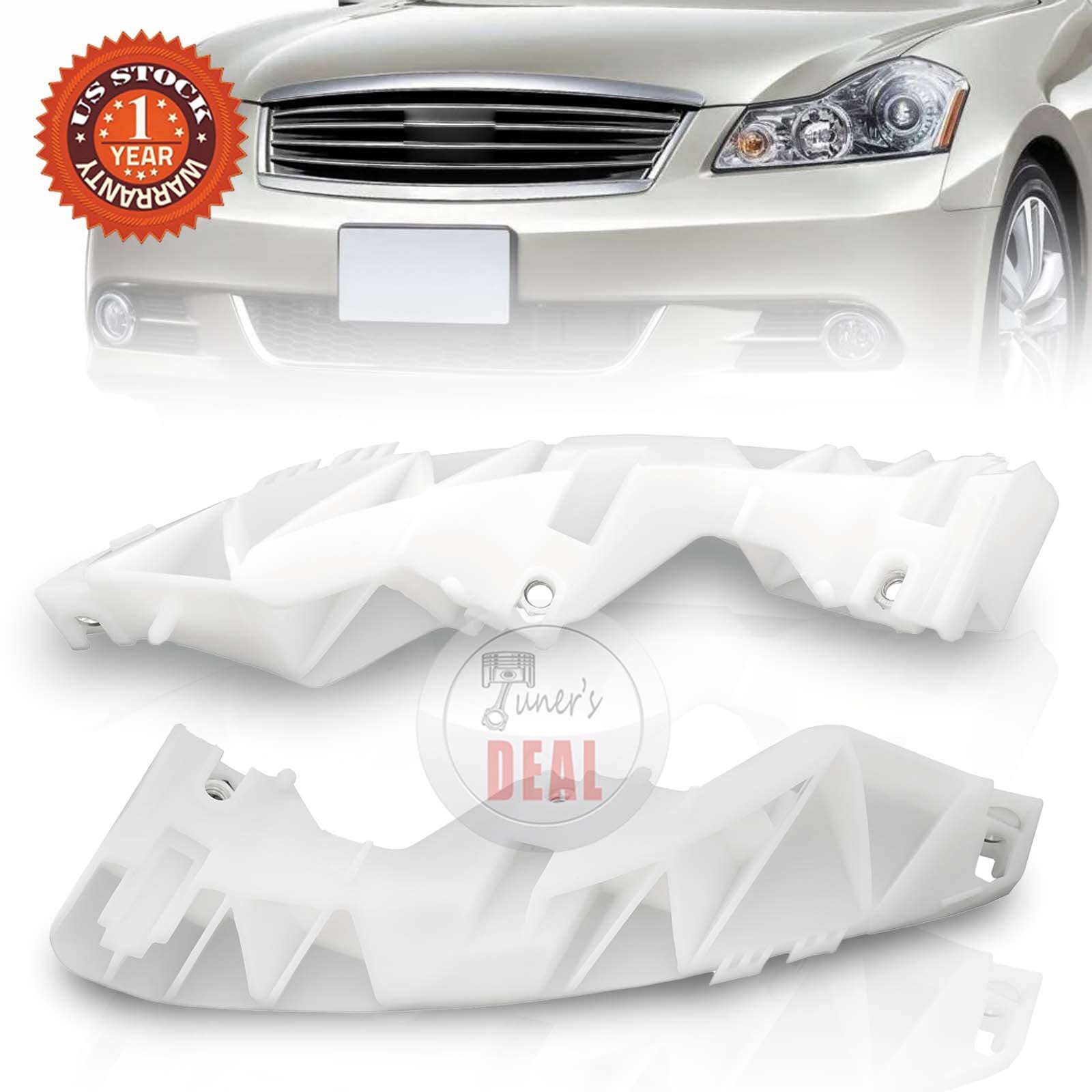 Front Left Right Bumper Cover Stiffener Bracket Pair For Infiniti G25 G37 Sedan