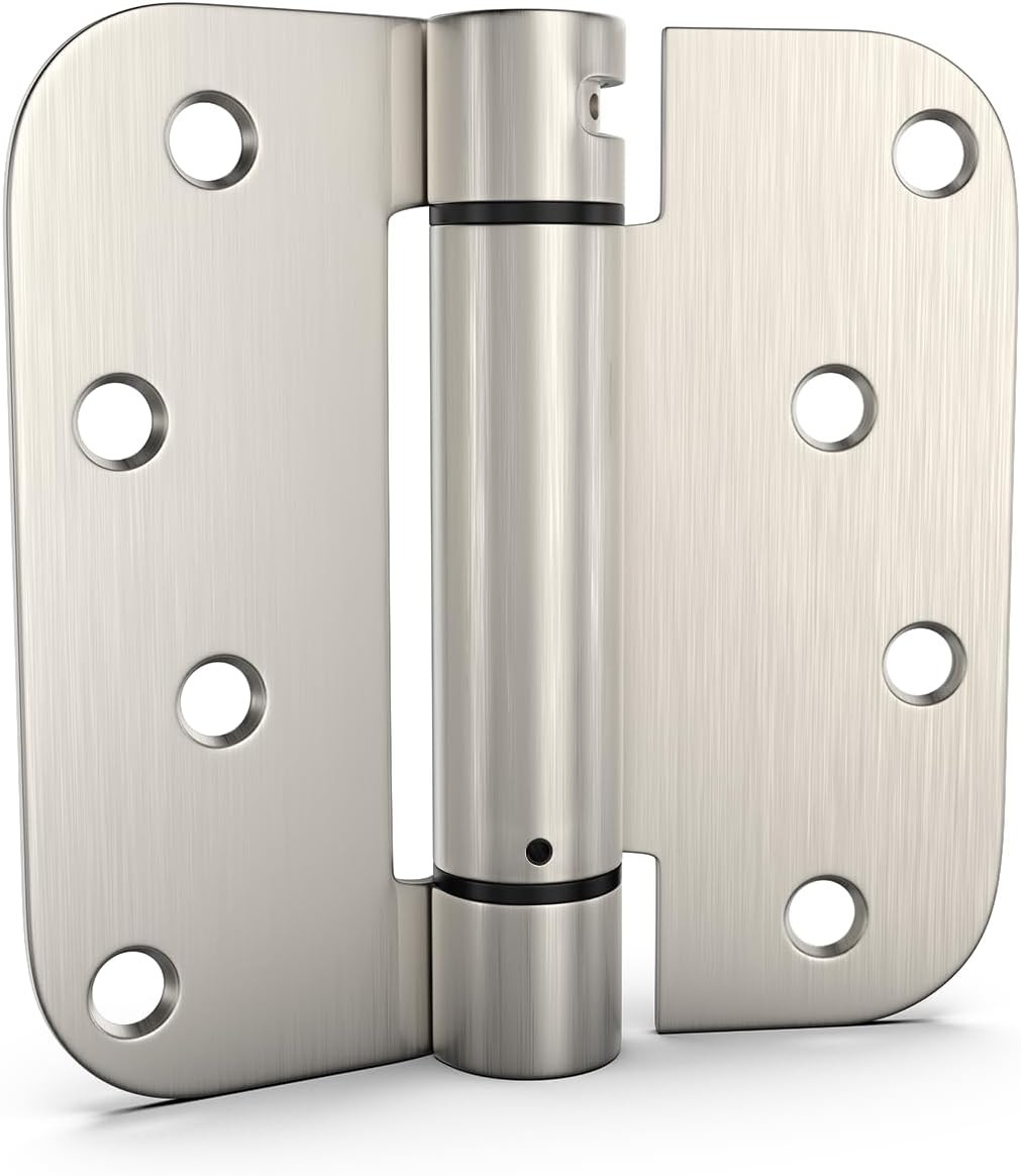 Pack of 2 4 inch Door Hinges Satin Nickel Self-Closing Spring Door Hinges - Heav