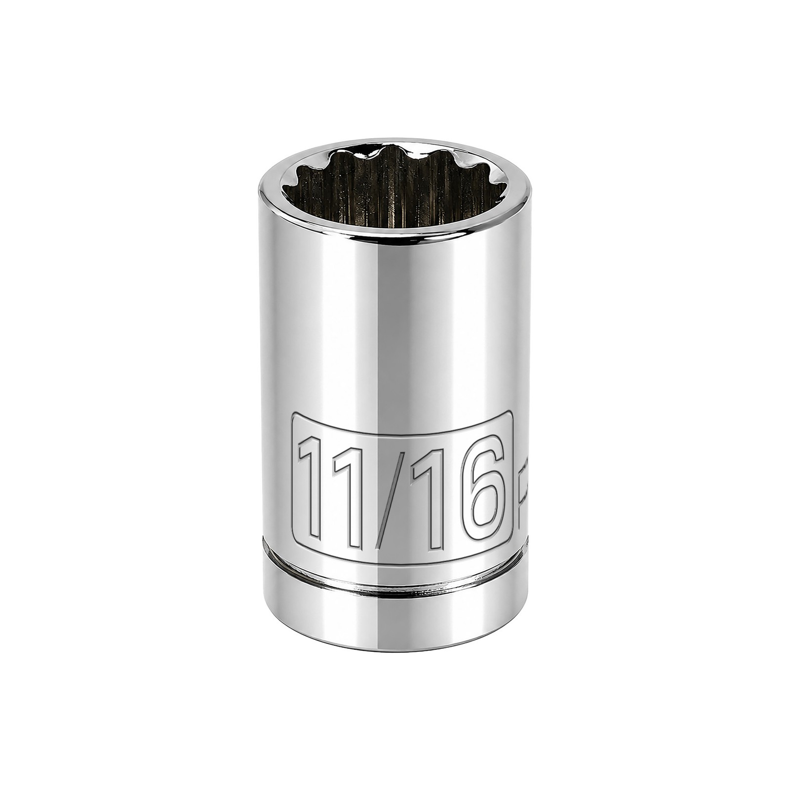 Powerbuilt 1/2 Inch Drive x 11/16 Inch 12 Point Shallow Socket - 642303