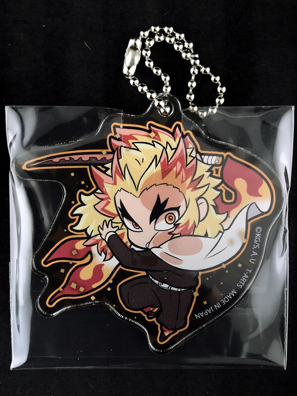 Kimetsu no Yaiba Pita! Deforme Acrylic Key Chain 6 T-ARTS Kyojuro Rengoku B New