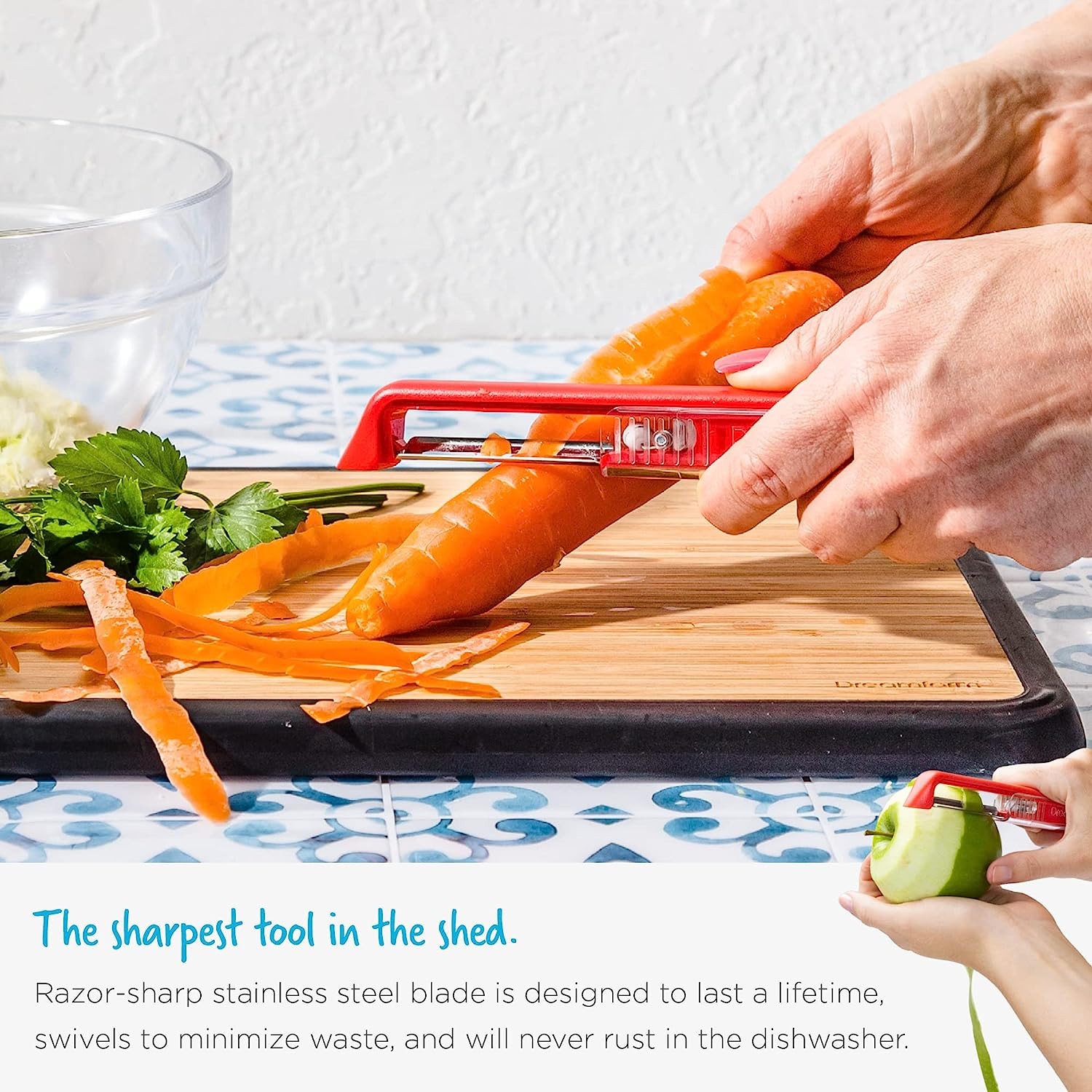 Sharple Self-Sharpening Vegetable & Vertical Speed-Peeler - Black