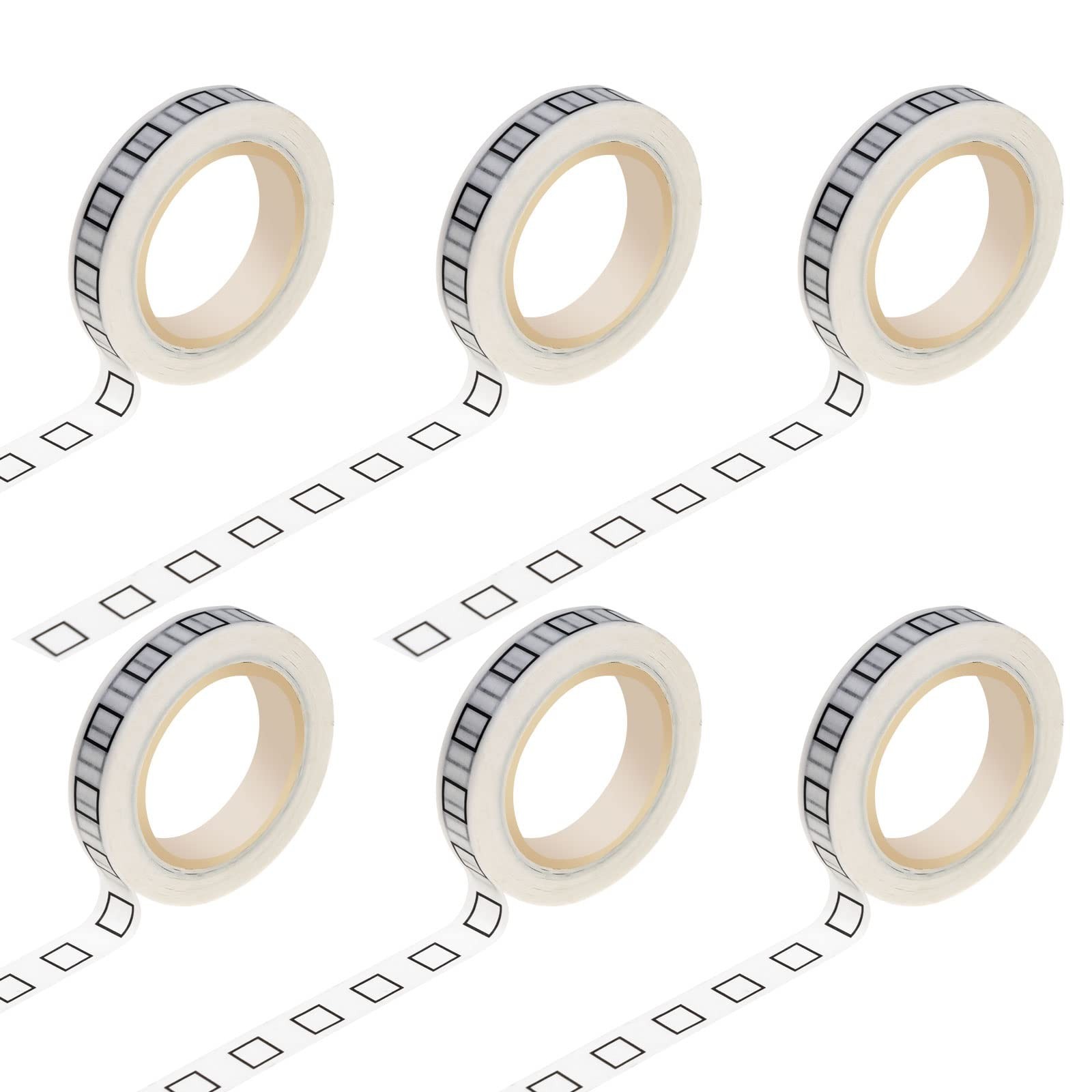 NUOMI 6 Pcs Checkbox Washi Tape, 8MM Thin Self Adhesive Craft Planner Tape fo...