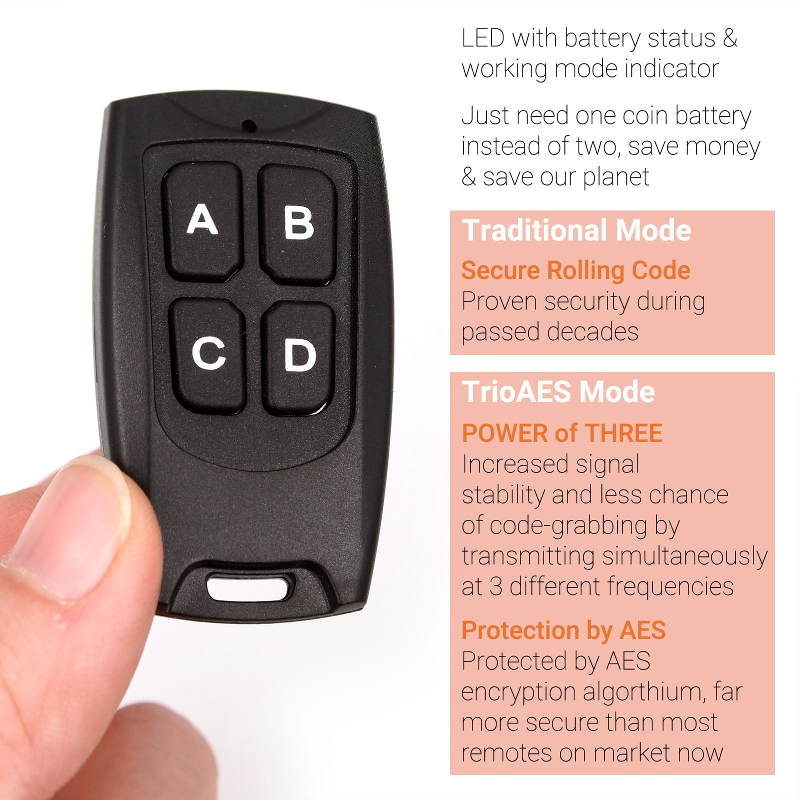 Solidremote Secure Rolling Code Remotes, 2 Pack, Compatible with KIT-1 &...