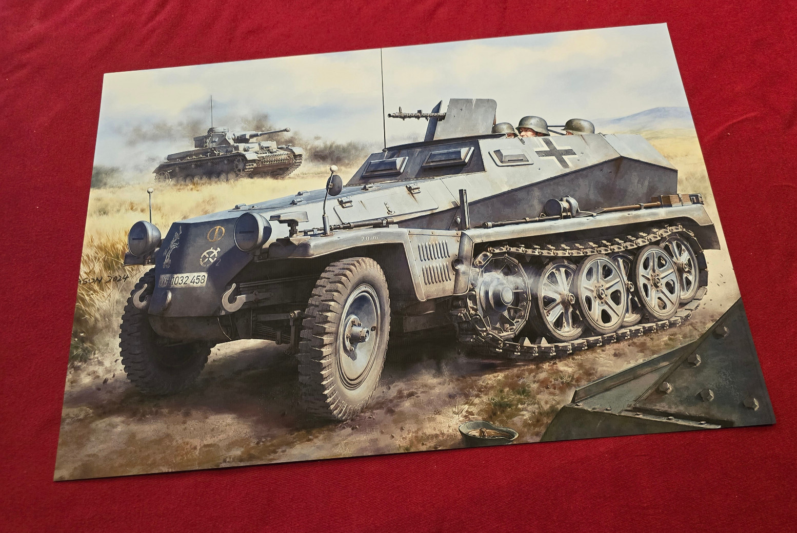 PANZER TANK BATTLE w HALFTRACK OPERATOR THIRD REICH German Poster Print WW2 WWII