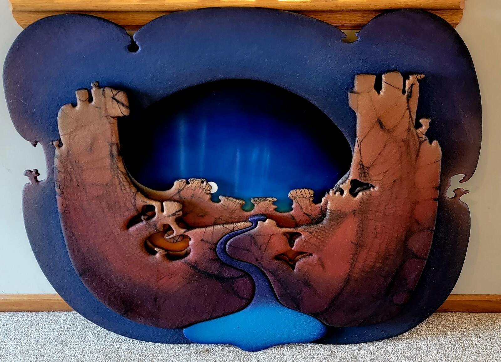 2000 Artist Signed TOM KRUEGER Landscape WALL MURAL #1/1 OOAK 46"X38" JUMBO