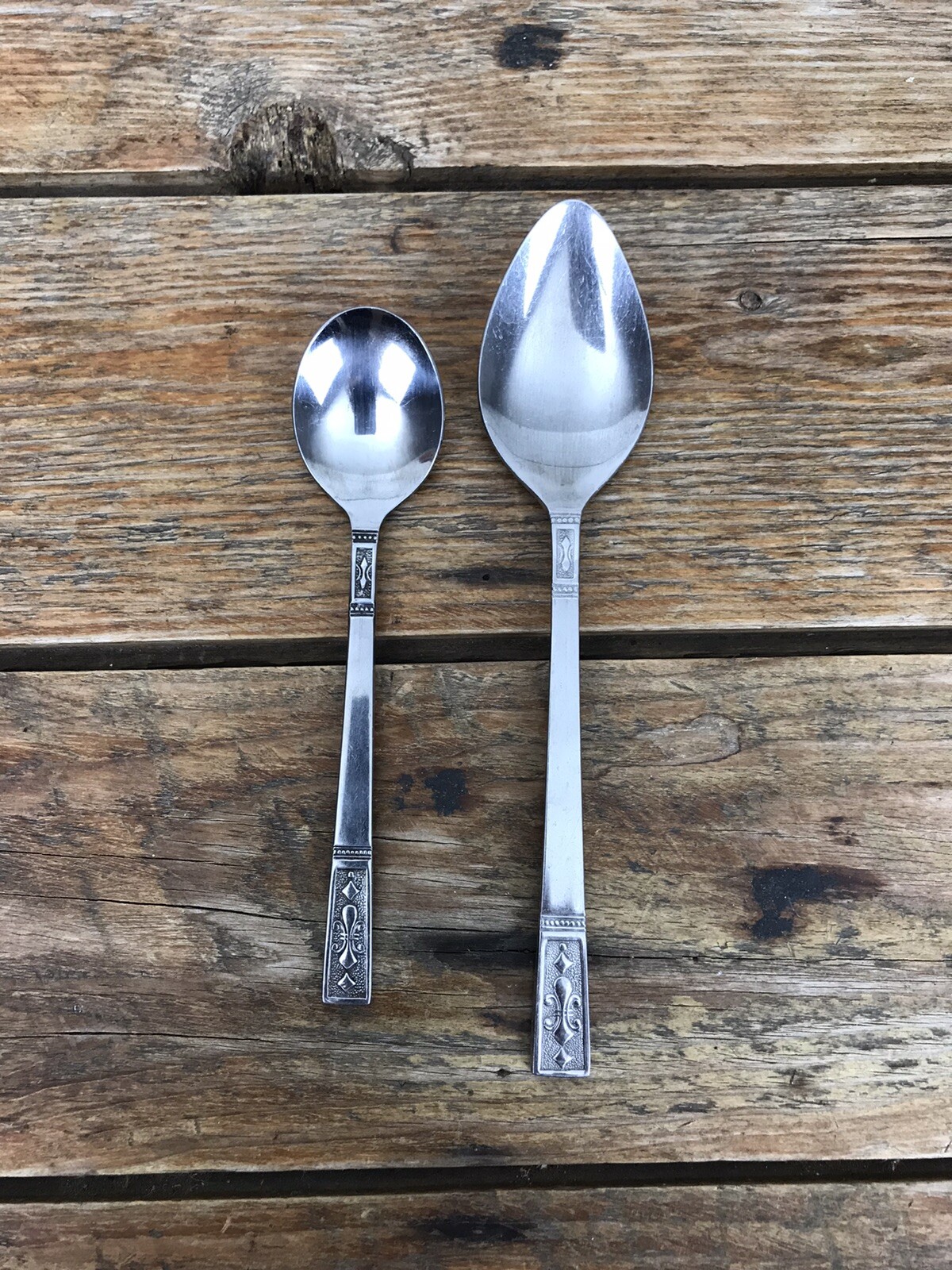Lot of 2 Interpur Cortina Japan Stainless Black Accent Tablespoon & Round Spoon