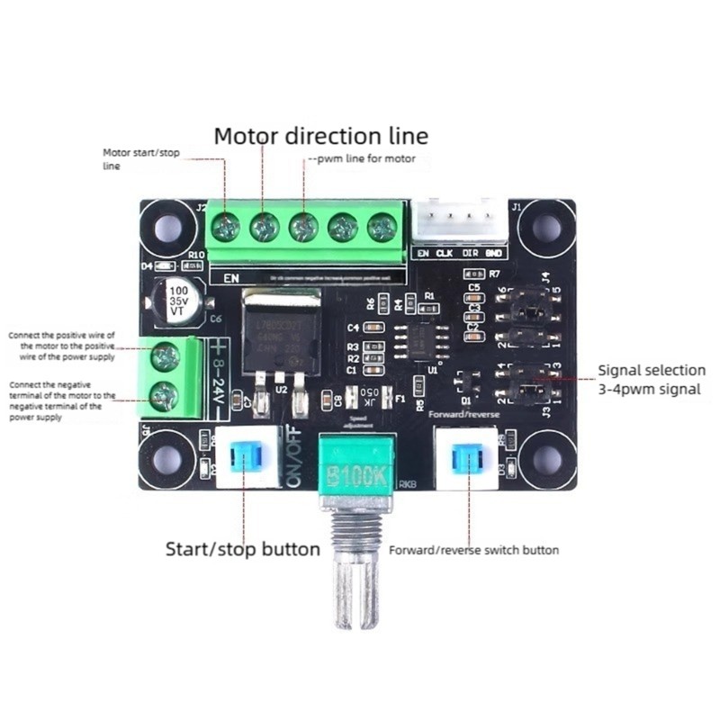 24V 12V Stepper Motor Driver Controller Module Speed Control Forward Reverse