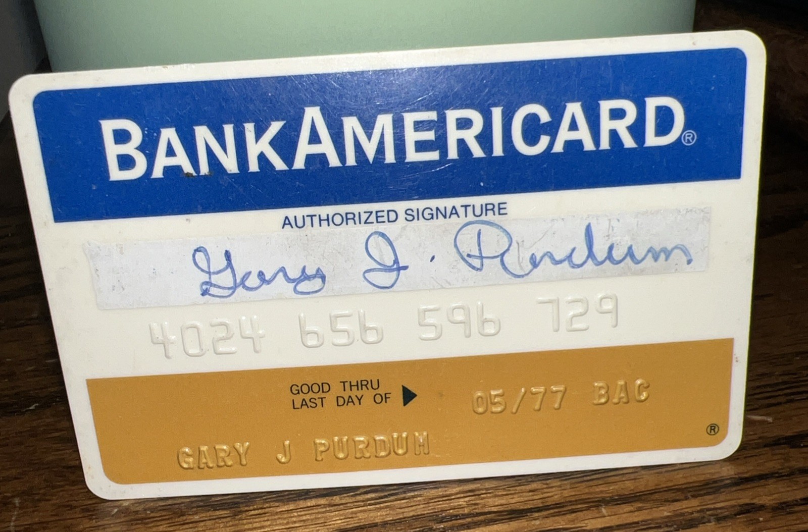 Vintage BankAmericard Credit Card Pre Visa Expired 1977 Bank of America Brand