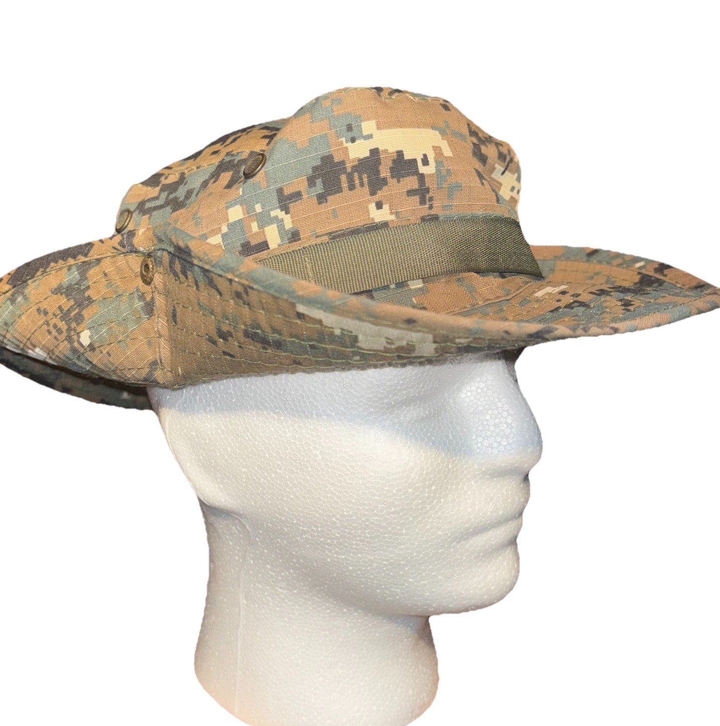 Digital Camo Boonie Hat w/ Side Snaps, One Size Hunting USMC Army Military NWOT