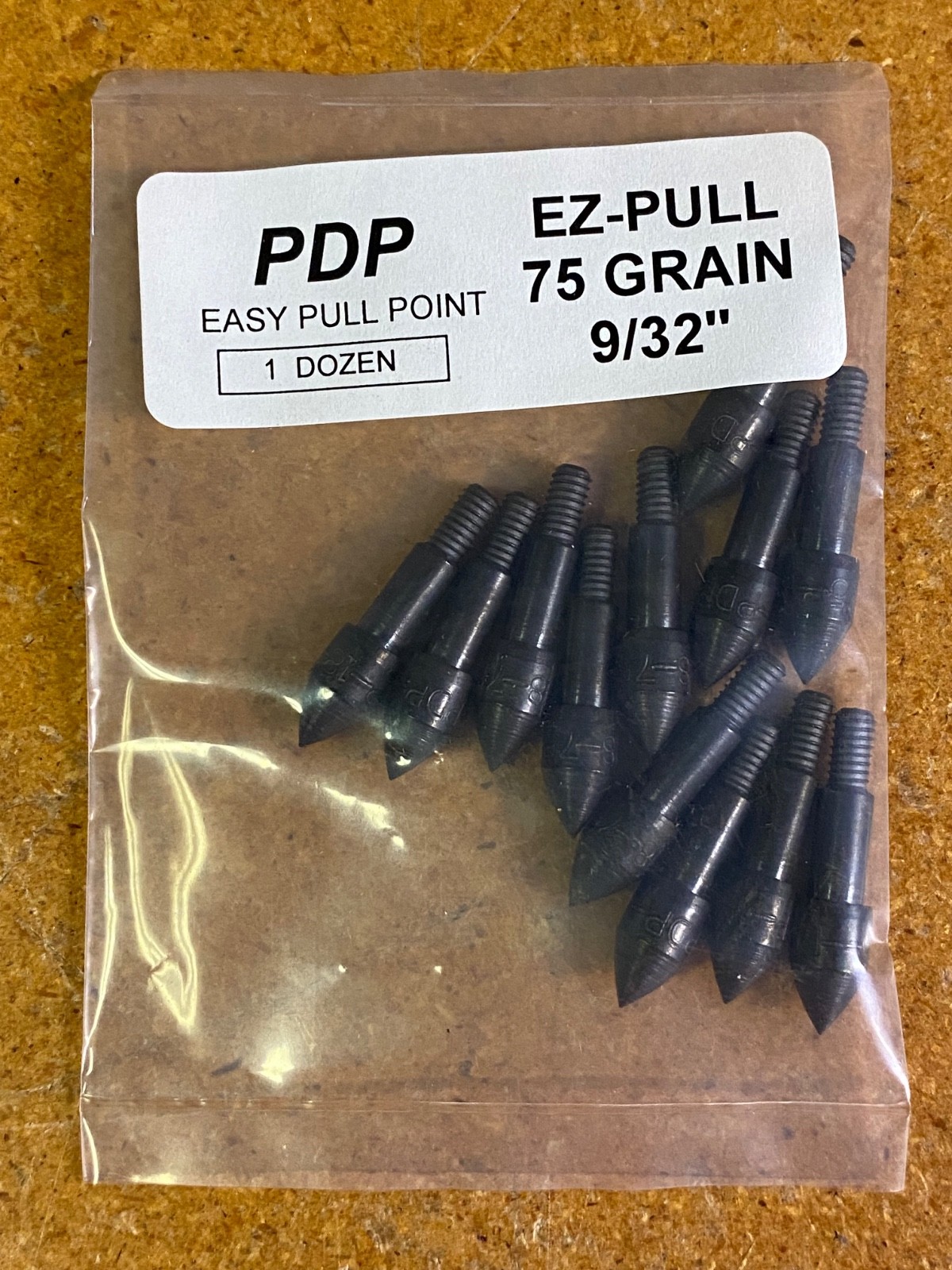 EZ PULL Field Points PDP 75 GRAIN 9/32" DIAMETER - ARCHERY ARROW POINT SCREW ON