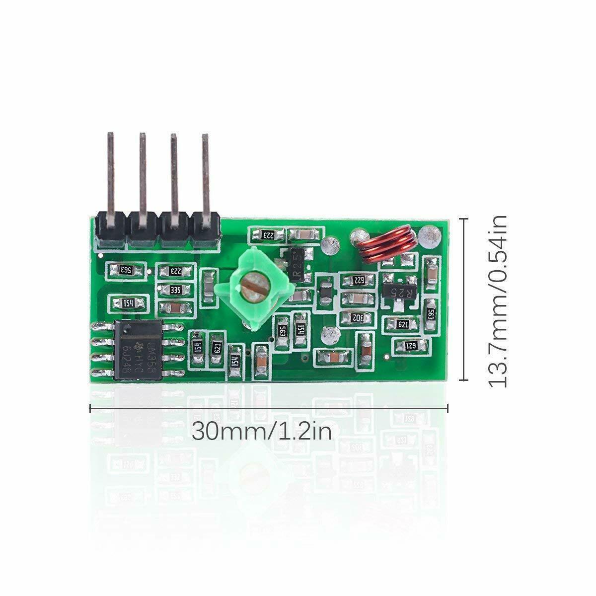 433Mhz Wireless RF Transmitter Module + Receiver Alarm For Arduino DIY 5Pair
