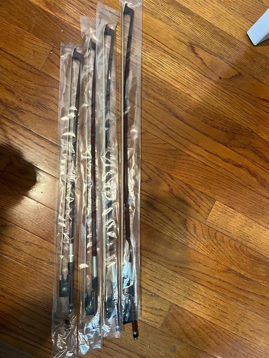 4 Piece Bundle 3/4 -1/2-1/4-1/8 Violin Brazil wood  bow