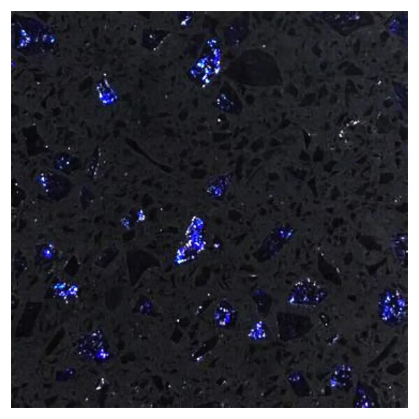 30'' Square All-Weather Quartz Restaurant Table Top in Blue Galaxy Marble Finish