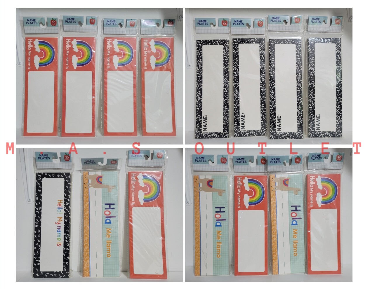 Eternal Bundle: 4 Packs of 'Hello, My Name Is' Name Plates, 30 Count Each