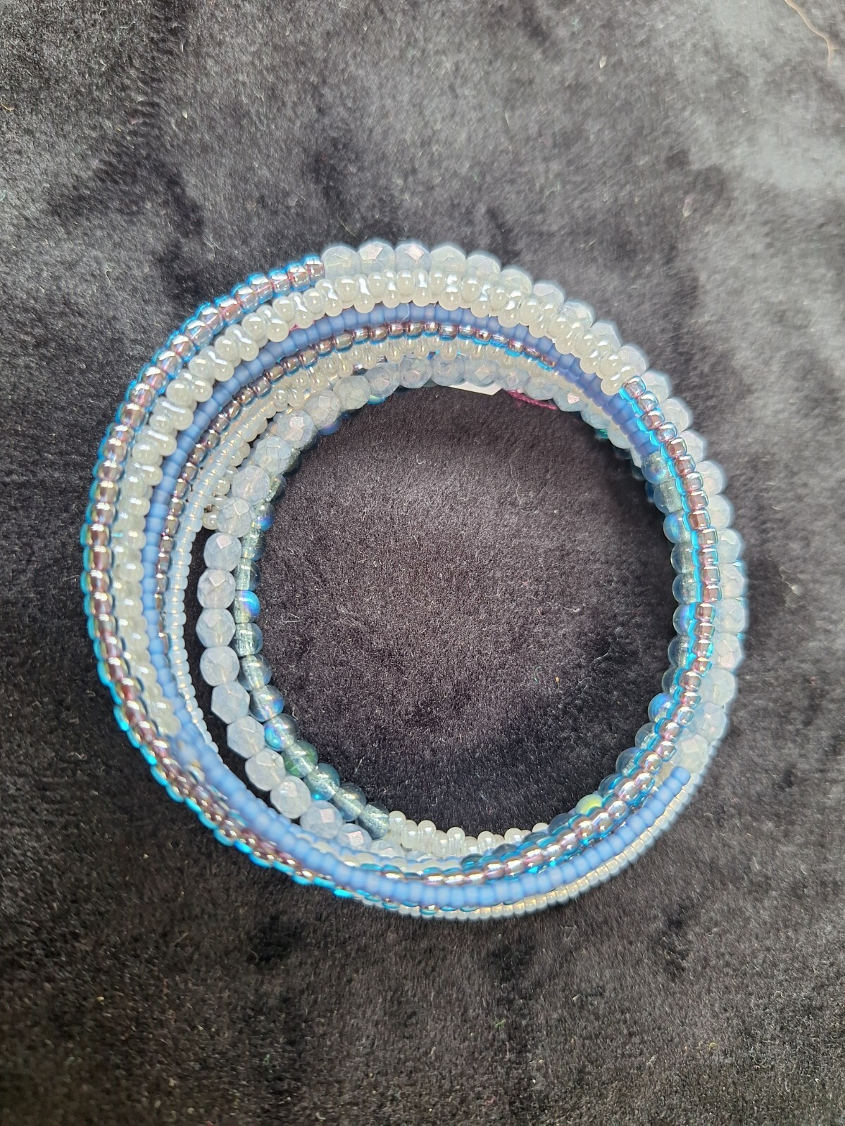 Seed bead memory wire bracelet
