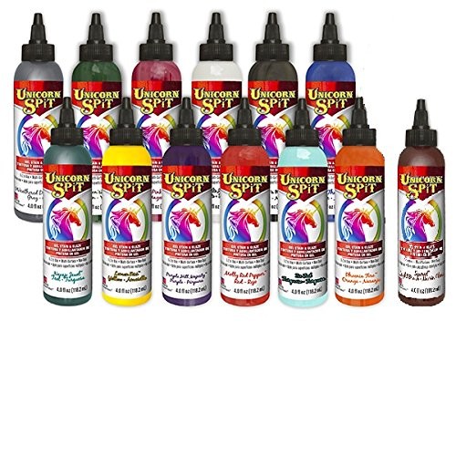Unicorn SPiT Gel Stain & Glaze in One - 13 4 Fl Oz, Blue,White,Pink,Purple
