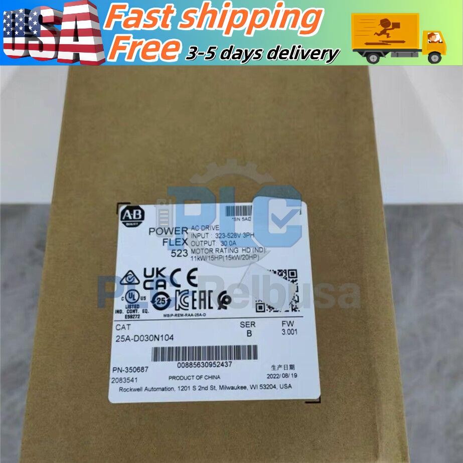New AB 25A-D030N104 PowerFlex 523 15kW (20Hp) AC Drive 25AD030N104 US Free Tax
