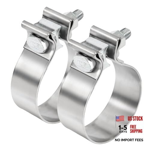 2.5 inch Exhaust Clamp, 2 1/2 Exhaust Clamp Stainless 2.5 Exhaust Clamp 2pcs