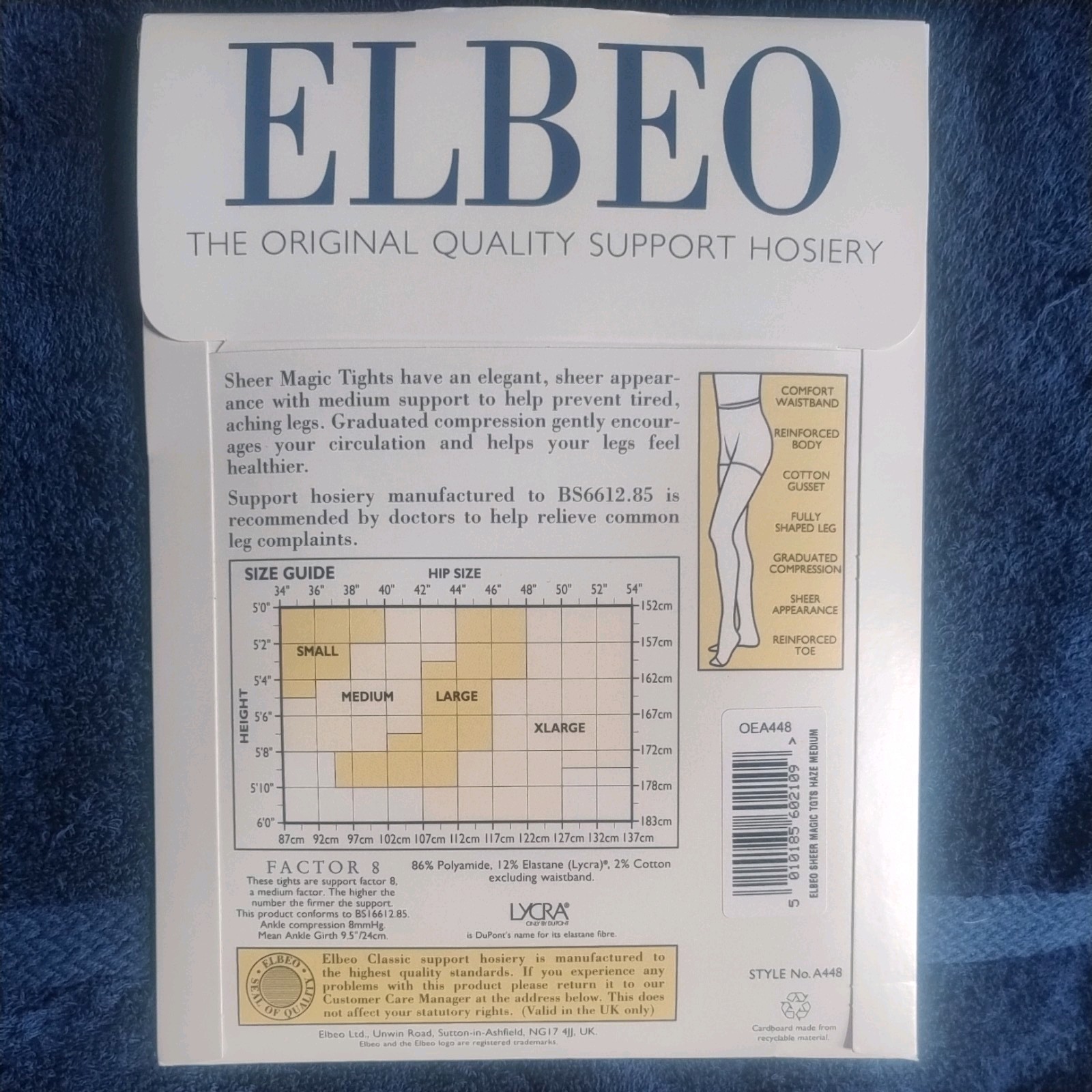 Elbeo 20 Den Sheer Magic Factor 8 Tights, Size Medium in Haze
