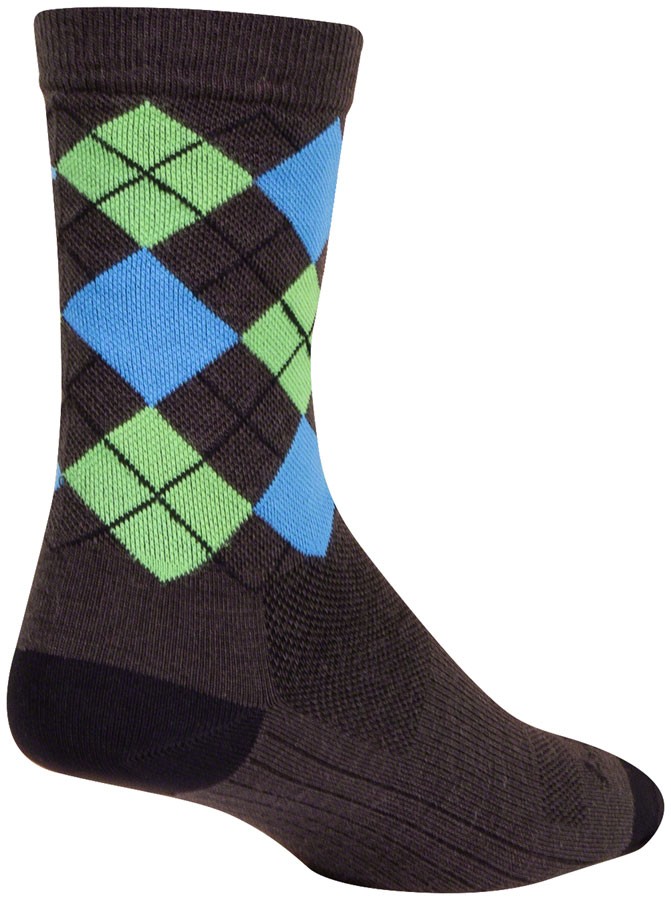 SockGuy Wool Highlander Socks 6" Crew Socks Large XL Brown