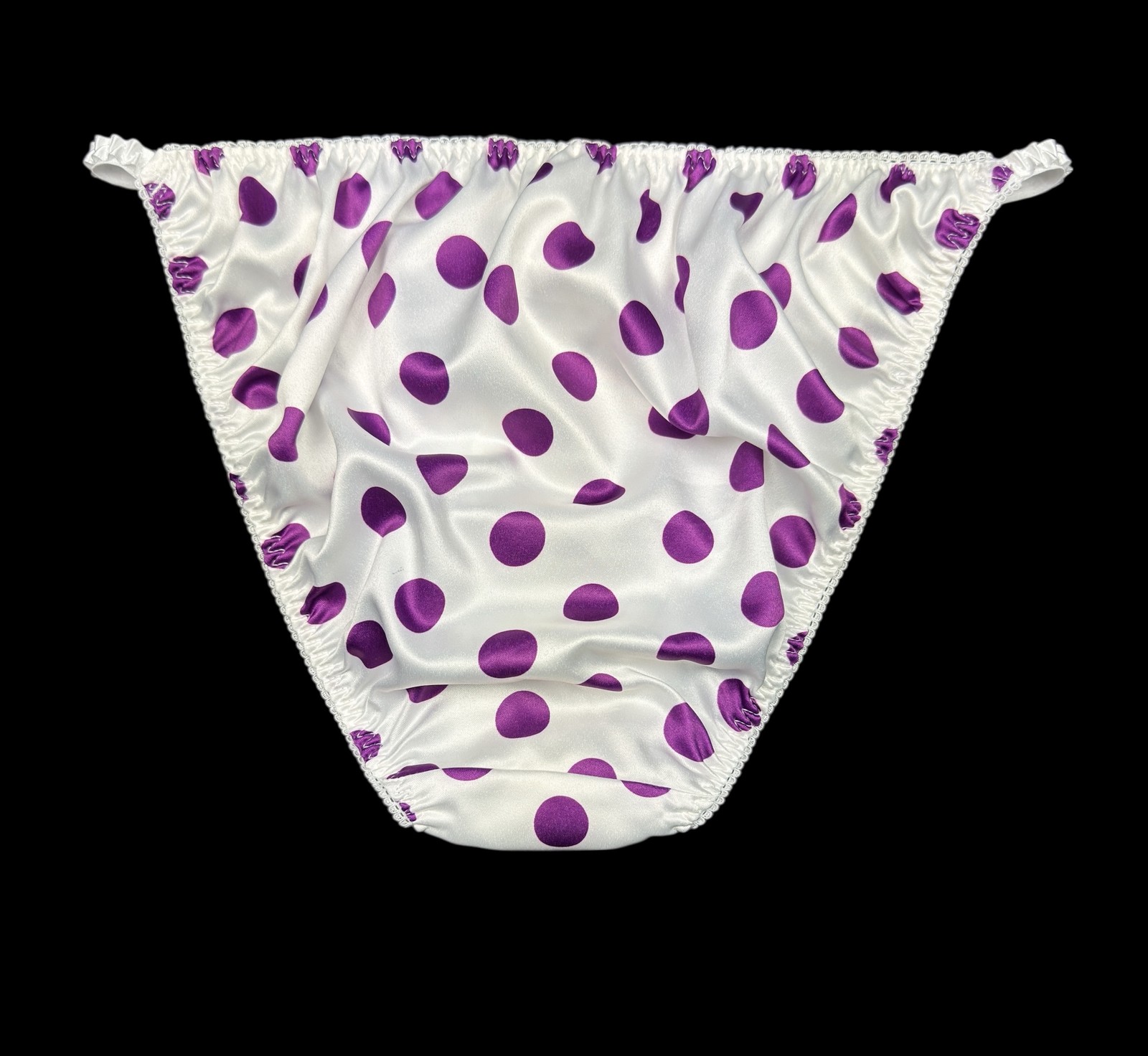 Classic Satin String Bikini Polka Dot XL