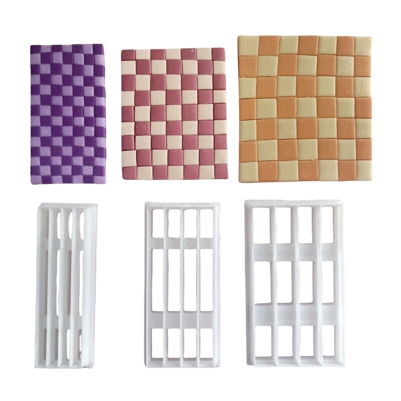 Gridded Clay Cutter Set for Clay Jewelry Making, Geometric Clay Cutter